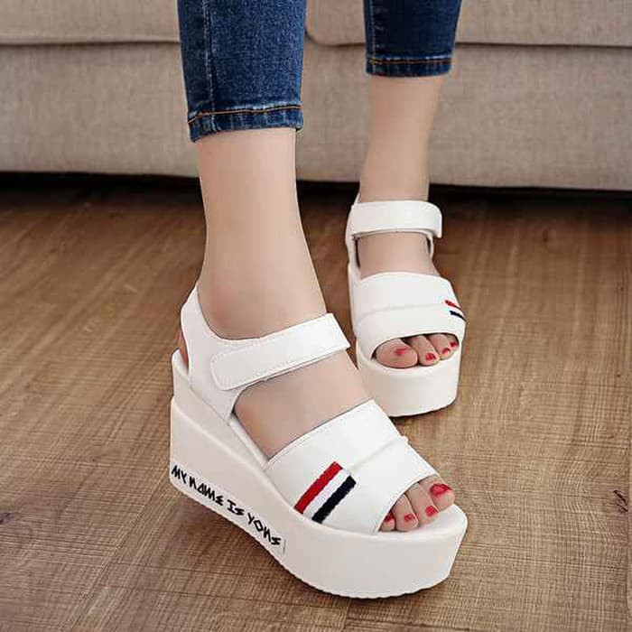Definitely Oke! Giày sandal đế xuồng Rihanna 2345YS El78 màu trắng thời trang cho nữ size 36