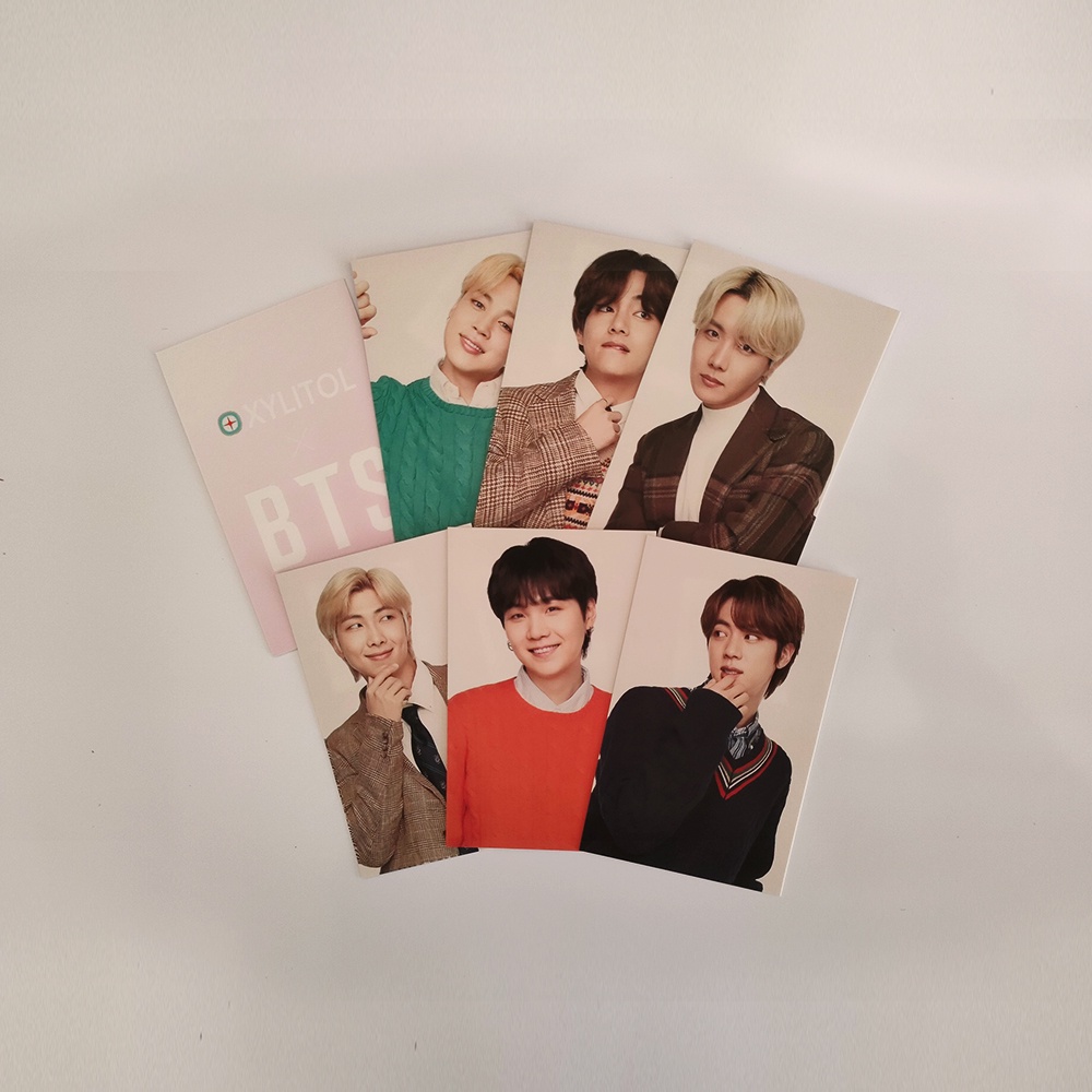 Bộ 7 card XYLITOL x BTS gồm 7 thành viên thích hợp làm quà tặng, event, ...