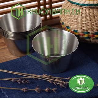 10 khuôn bánh flan inox 304 - có nắp dậy