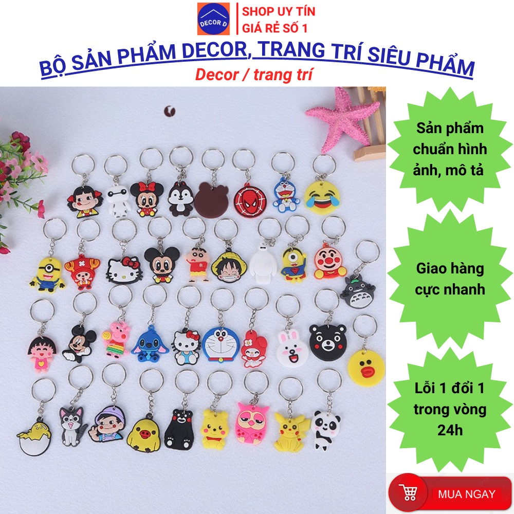 Móc khóa mặt hoạt hình nhiều mẫu mã từ silicon con vật siêu cute – Decor, quà tặng