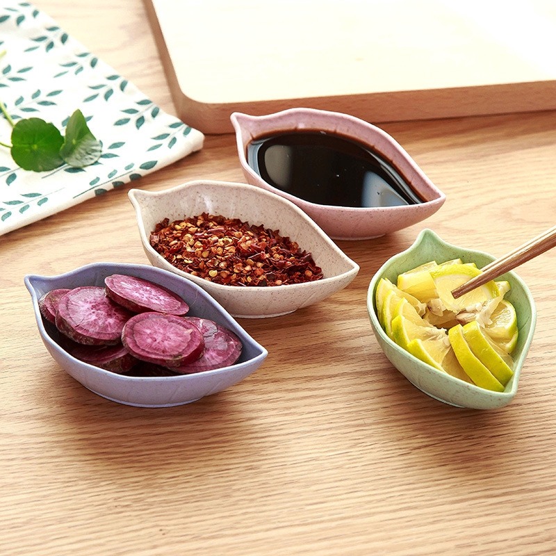 Đĩa rơm đựng gia vị kiểu chiếc lá dễ thương