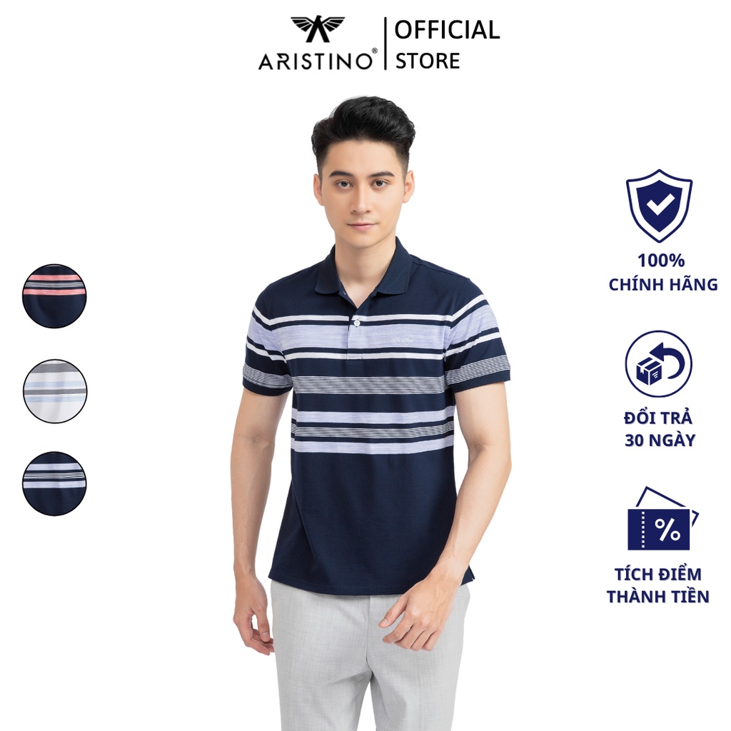 Áo thun nam ngắn tay có cổ Aristino mềm mại, xốp nhẹ, khả năng thấm hút tốt, thoáng khí - APS006S1