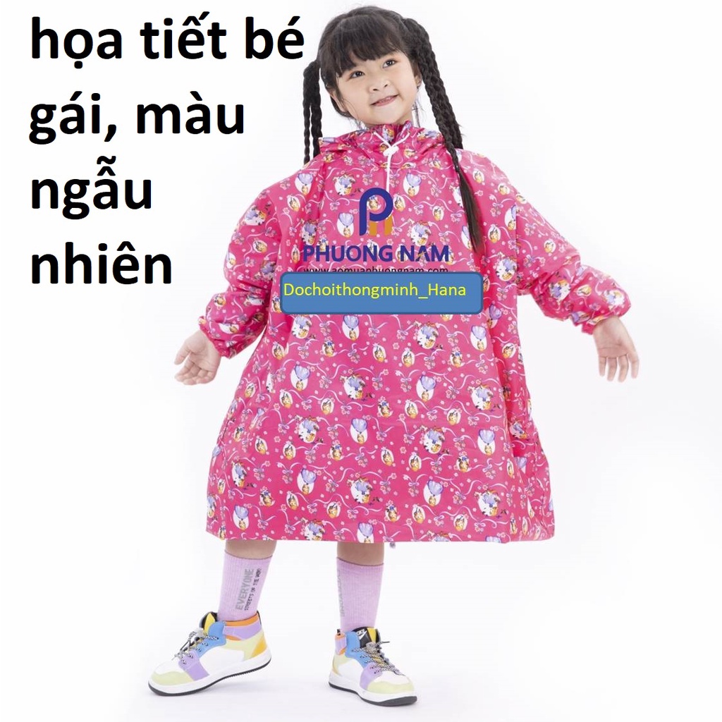💥 Áo Mưa Trẻ Em 💥 Áo Mưa cho bé,Dạng bit không xẻ tà,Vải dù siêu bền,họa tiết đẹp.