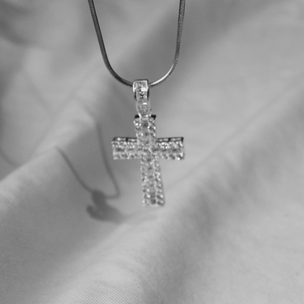 Dây chuyền Thánh giá Bạc - Mini Ice-cross V3 - Tặng kèm bộ vệ sinh Bạc