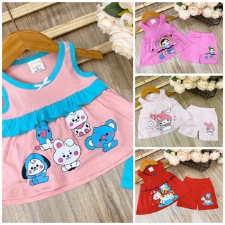 Sỉ BỘ QUẦN VÁY BỘ VÁY QUẦN TRÁI CÂY THUN Cotton BÉ GÁI - ĐỒ BỘ TRẺ EM