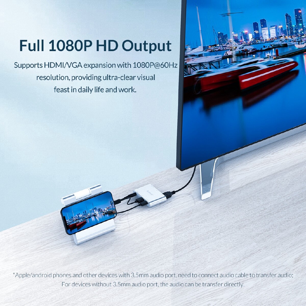 Bộ ChuyểN ĐổI Orico 1080P HD VGA Cho iPhone / iPad / MáY TíNh BảNg