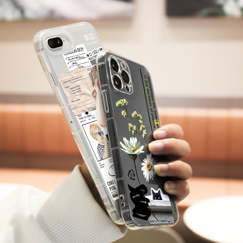 Ốp lưng iphone Ốp điện thoại SUNTAIHO TPU viền vuông chống rơi họa tiết tùy chọn cho IPhone 13 12 11 Pro Max X XS Max XR 8 7 6 6S Plus