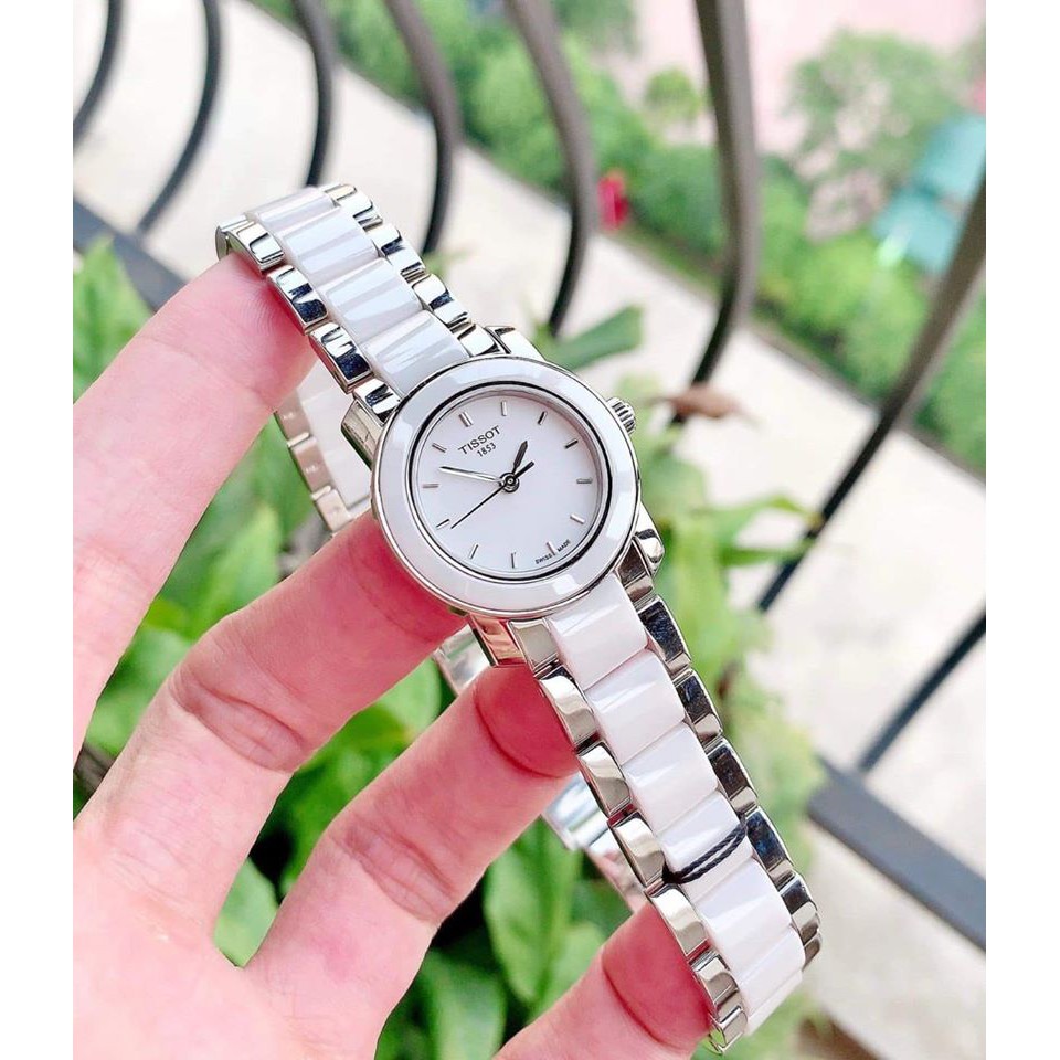Đồng hồ nữ chính hãng Tissot T-Trend T064.210.22.011.00  - Máy Quartz Pin Thụy Sĩ - Dây đá Ceramic
