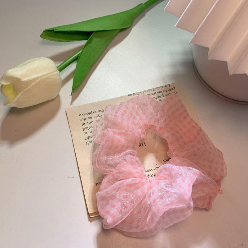 Dây buộc tóc co giãn họa tiết kẻ sọc phong cách retro thời trang dành cho nữ