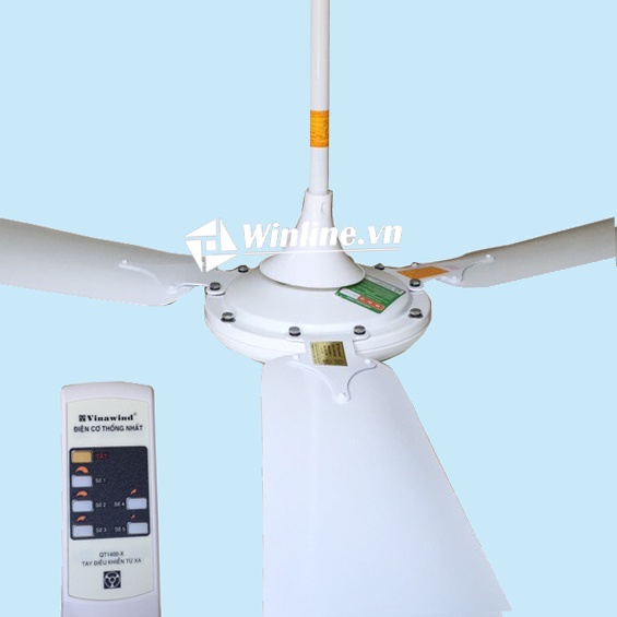 Quạt Trần Điện Cơ THỐNG NHẤT Có Điều Khiển- Vinawind- sải cánh 1400 -QT1400X-75W ,quạt mạnh ,Chạy êm ,Bền