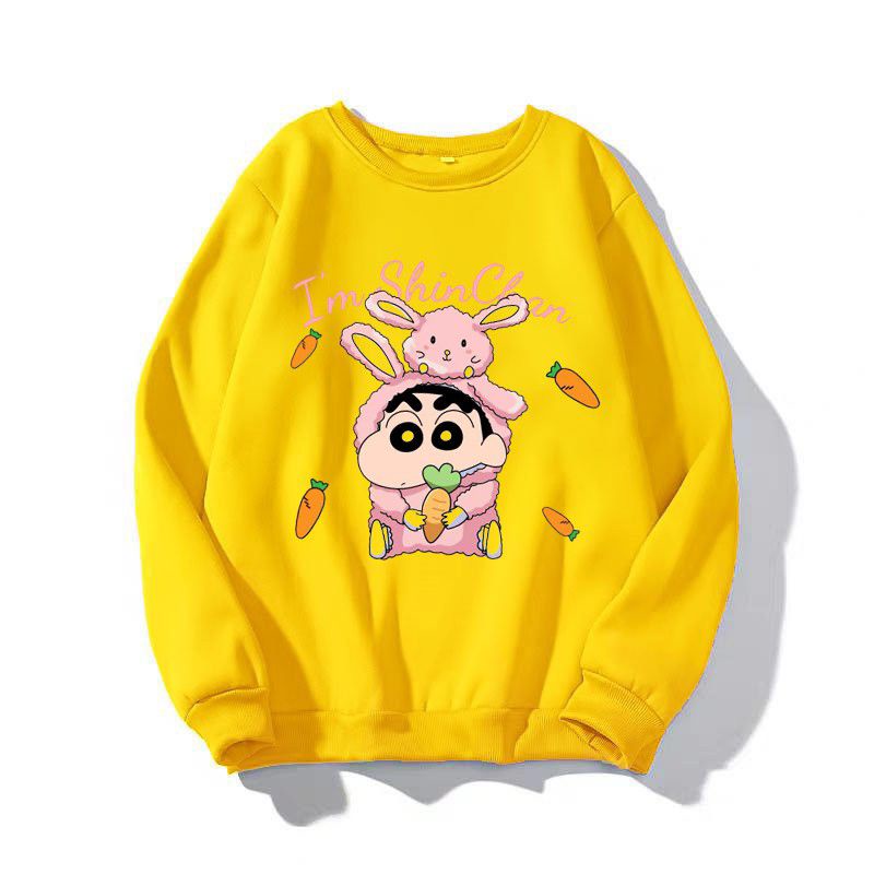 Áo sweater unisex nỉ in nhiều màu shin bút chì size35-70kg