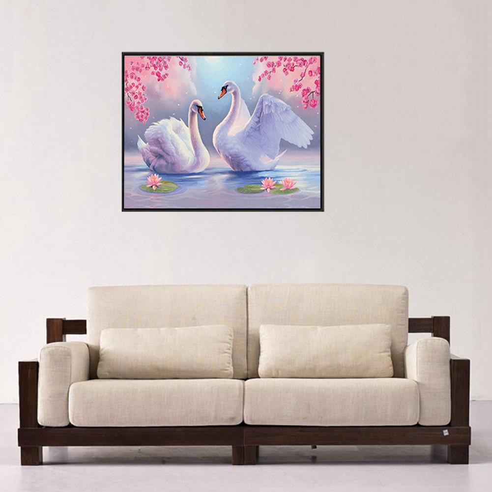 Swan Lover Lake 5D Diamond DIY Painting Kit Home Decor Craft 40 X 30cm Diydegss