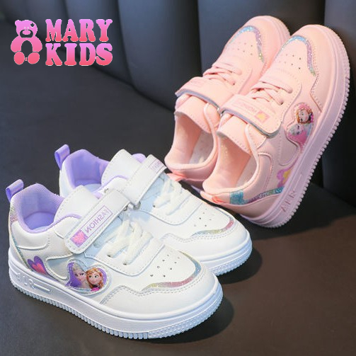 Giày nữ cho công chúa 2022 mới cô gái hoạt hình Frozen Aisha giày sneaker trắng