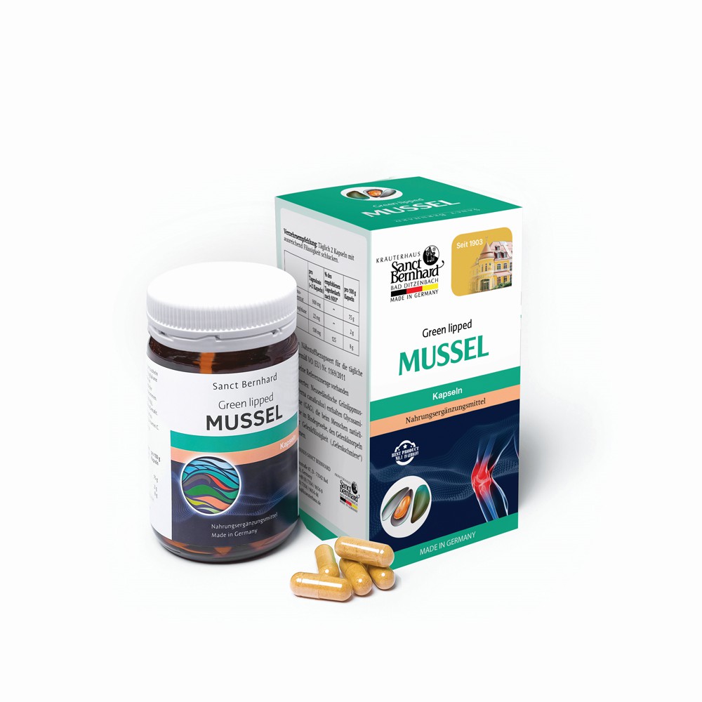 Viên uống Mussel Sanct Bernhard Đức bổ khớp, giảm đau xương khớp, tái tạo sụn, chiết xuất vẹm xanh (60 viên)