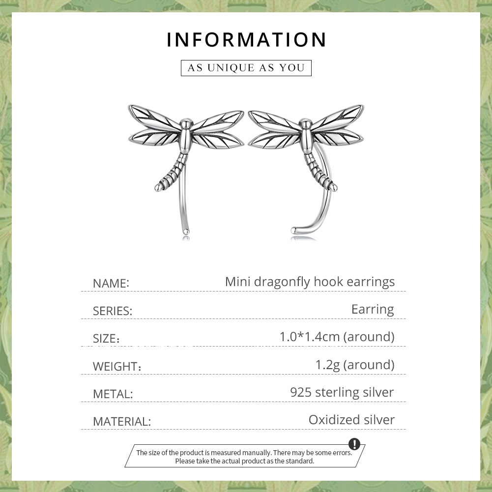 Bông tai BAMOER bạc 925 hình bướm thời trang dành cho nữ