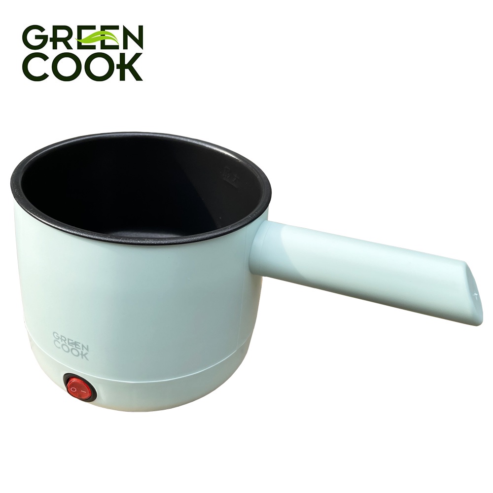 Ca điện đa năng chống dính Green Cook GCEK-05D02 600W 0.5L tiện lợi nấu mì, lẩu mini, đun nước, nấu cơm