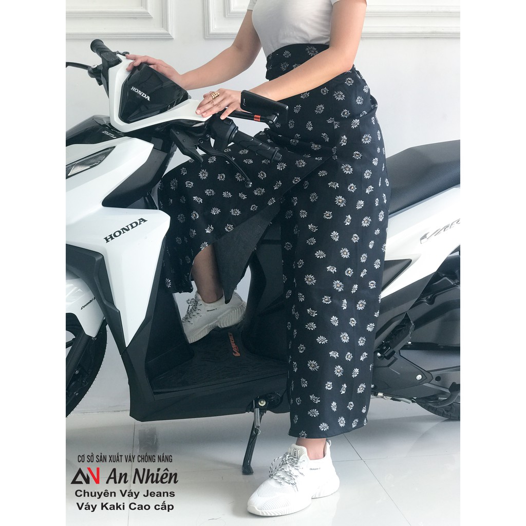 Váy chống nắng freeSize JEAN bông xẻ tà[được lựa mẫu]