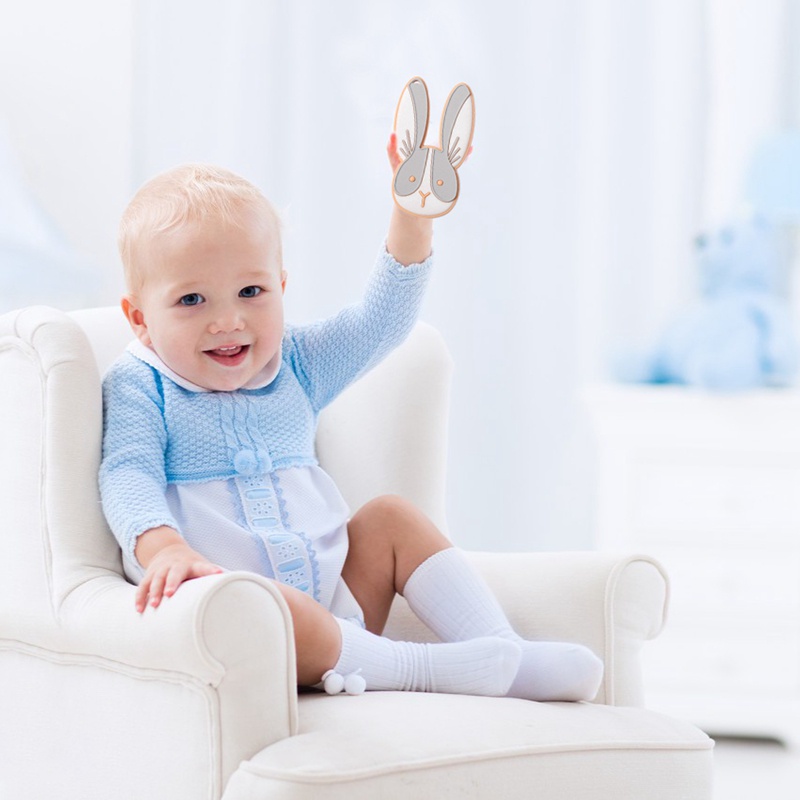 1 Dây Đeo Núm Ti Giả Bằng Silicone Hình Thỏ Cho Bé Đang Mọc Răng