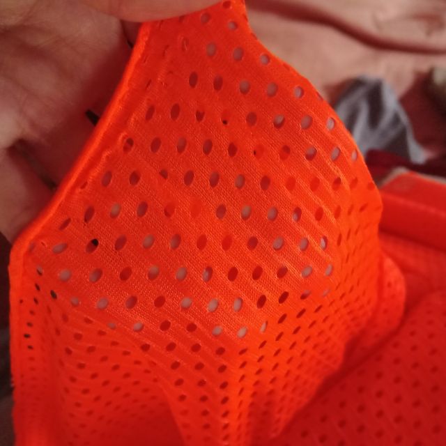 Vải lưới màu cam chói may đồ bảo hộ