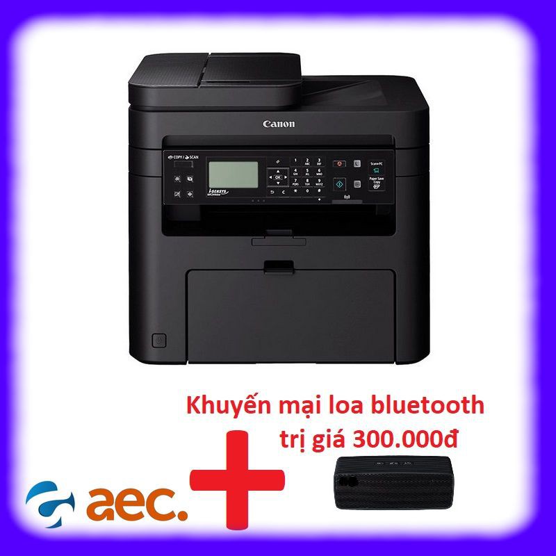 Máy in laser đen trắng Canon đa chức năng MF237W (In/ Copy/ Scan/ Fax/ Wifi) + Khuyến mại loa bluetooth trị giá 300k