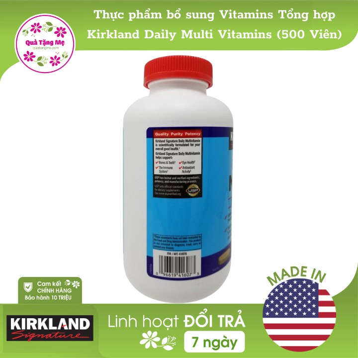 [Mã FMCG100K - 10% đơn 500K] Thực phẩm bổ sung Vitamins Tổng hợp Kirkland Daily Multi Vitamins (500 Viên) - Nhập khẩu Mỹ | BigBuy360 - bigbuy360.vn