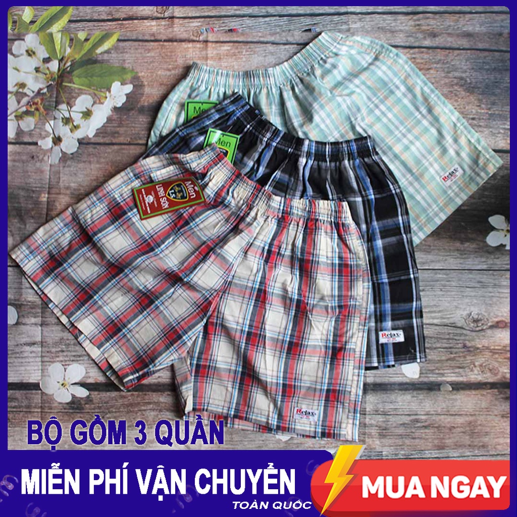 COMBO 3 Quần Đùi Nam Caro Có túi- Mặc nhà BM01
