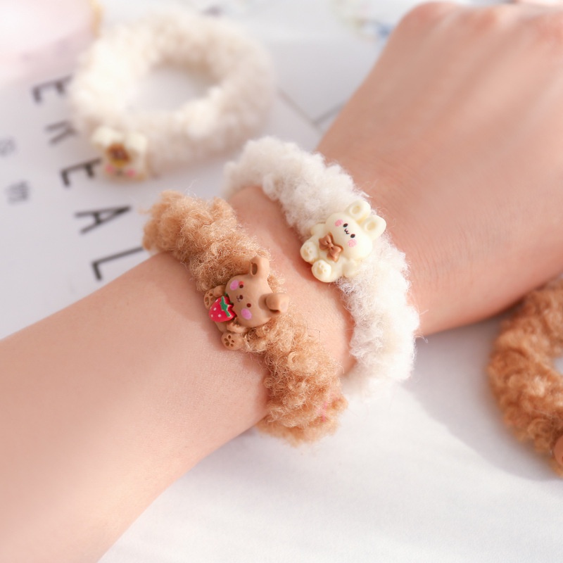Dây Buộc/Cột Tóc Bông Xù Hình Thỏ/Gấu Dễ Thương Kute