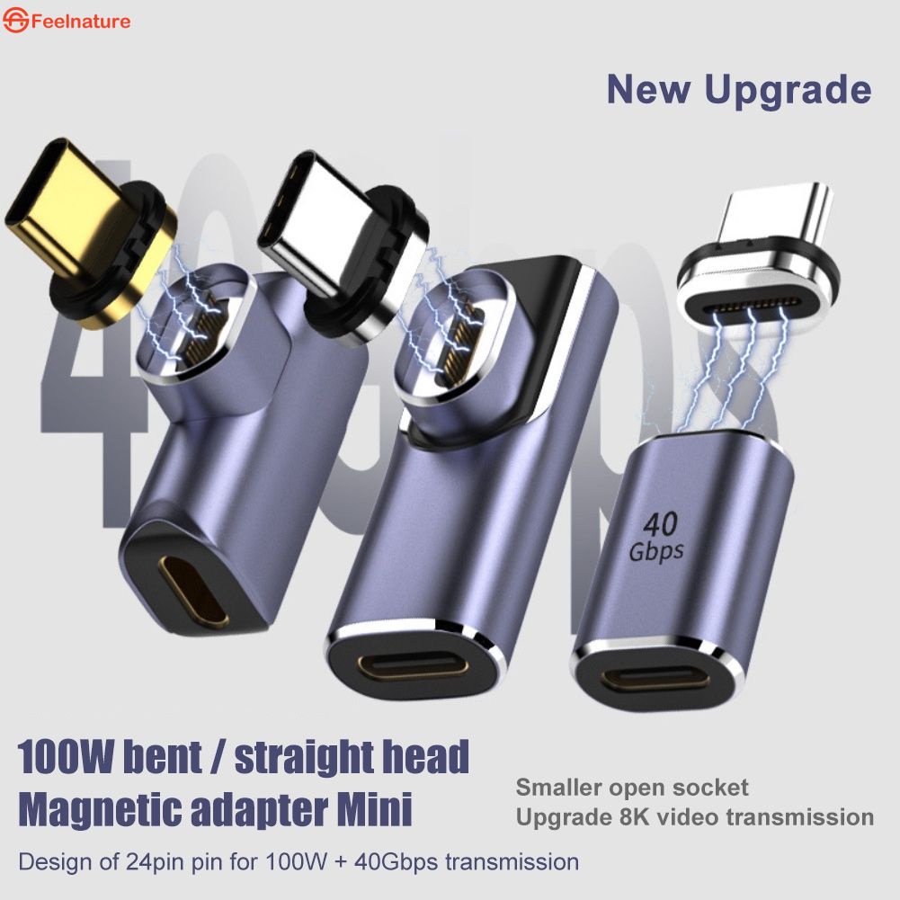 USB4.0 Type-C Adapter Sạc 40Gbps PD 100W Nhanh Sạc Nam Châm USB C để Loại C Chuyển Đổi 24 Pins 8K @ 60Hz USB-C Cáp CẢM THẤY
