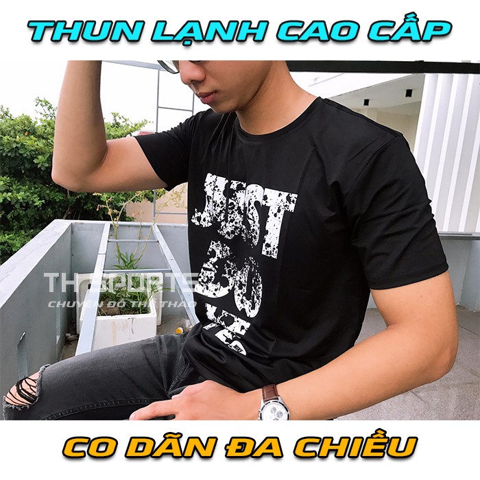 Áo Thun Nam Thể Thao Chất Thun Lạnh Siêu Mát Co Dãn 4 Chiều Just Do It, Đi Chơi, Uống Coffee, Tập Gym - TH Sports