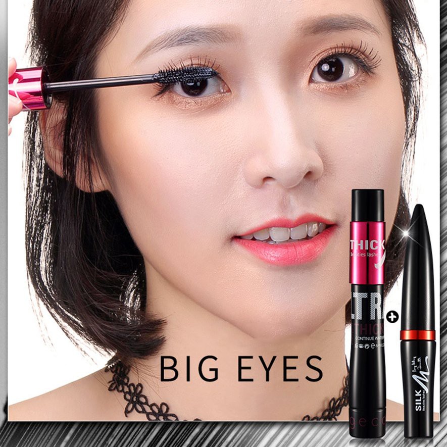 Set 2 Mascara Sợi Tơ Uốn Cong Mi Chuyên Nghiệp