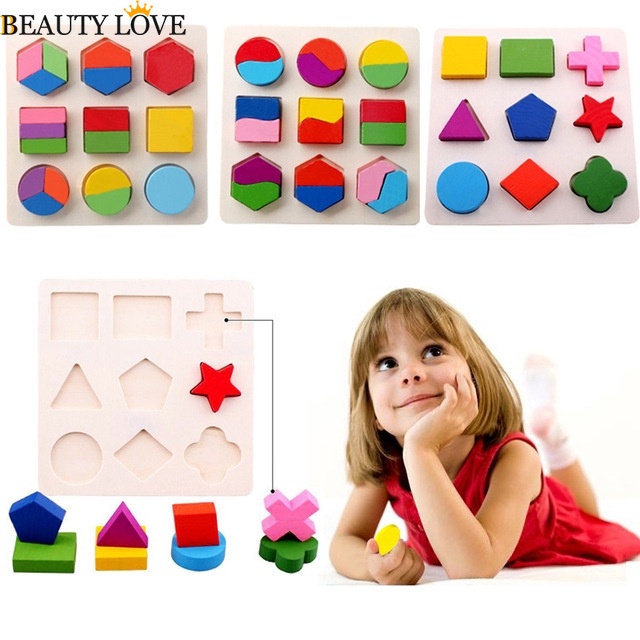 [Mới] Đồ Chơi Xếp Hình Học Bằng Gỗ