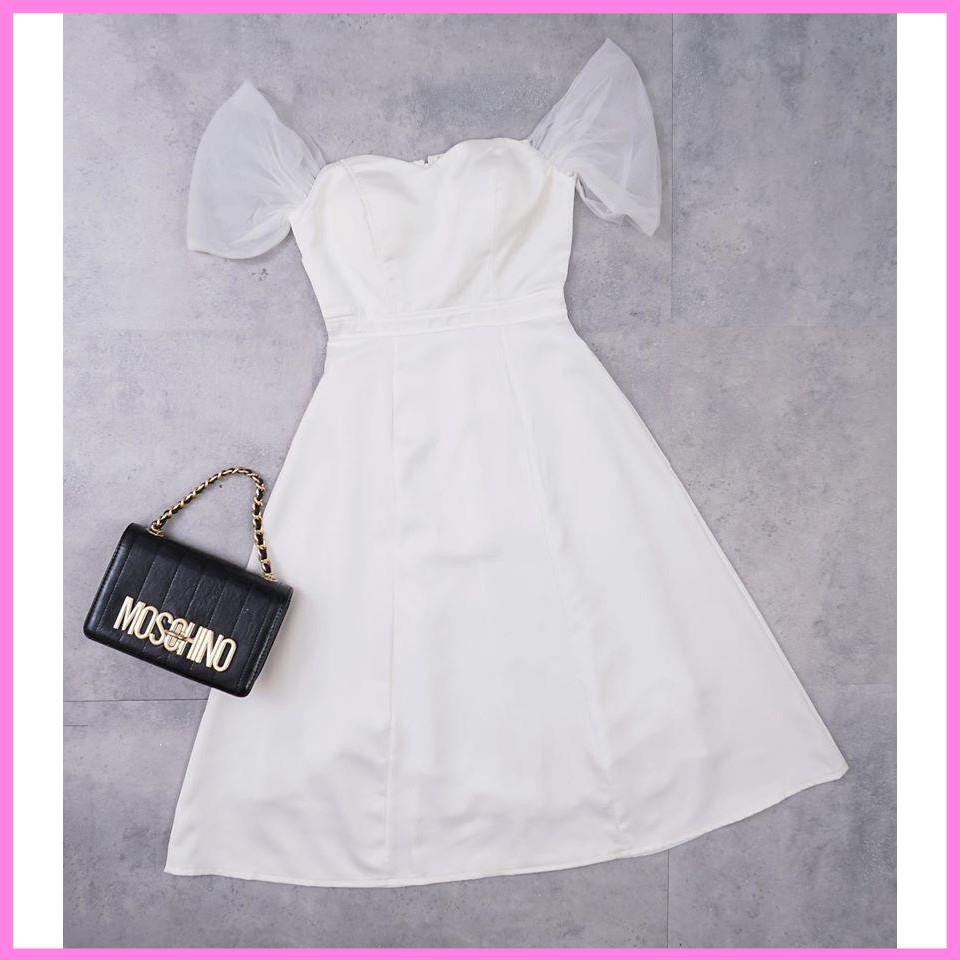 Đầm dự tiệc cúp ngực trễ vai dáng dài - Viva Dress [ Váy trắng dự Tiệc ] | BigBuy360 - bigbuy360.vn