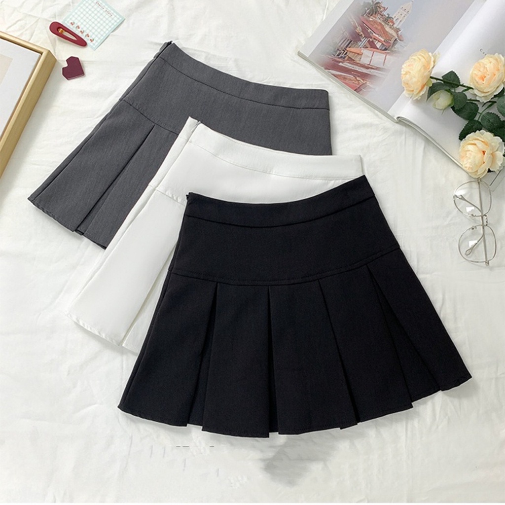 Chân Váy Chữ A Lưng Cao Xếp Ly Thời Trang Mùa Hè Hàn Quốc 3 Màu Tùy Chọn 305/K45P0