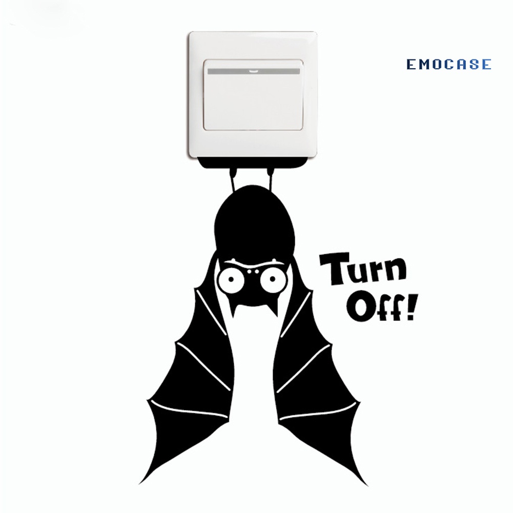 Sticker Dán Công Tắc Trang Trí Hình Dơi Phong Cách Halloween