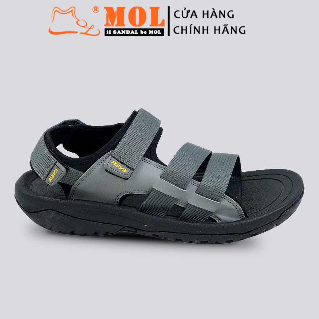 Giày sandal nam 3 quai ngang có quai hậu tháo rời mang đi học đi biển du lịch hiệu Rova RV668G