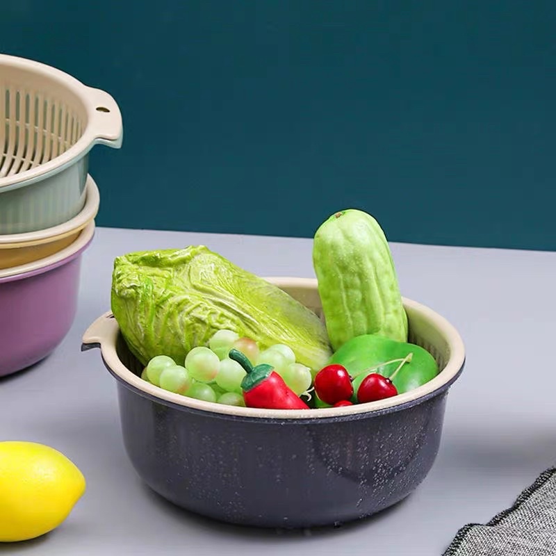 Bộ Rổ Nhựa 6 Món - Sét Rổ Chậu 6 Chi Tiết Xếp Gọn Gàng - Tiện Dụng