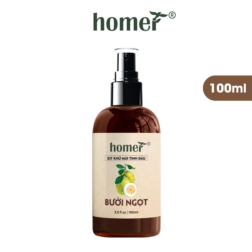 Xịt khử mùi tinh dầu Bưởi Ngọt Homer Thiên nhiên Dung tích 100ml/250ml