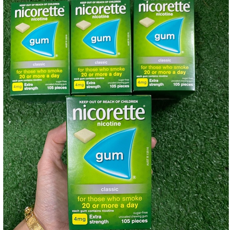 Kẹo cai thuốc lá Nicorette Úc