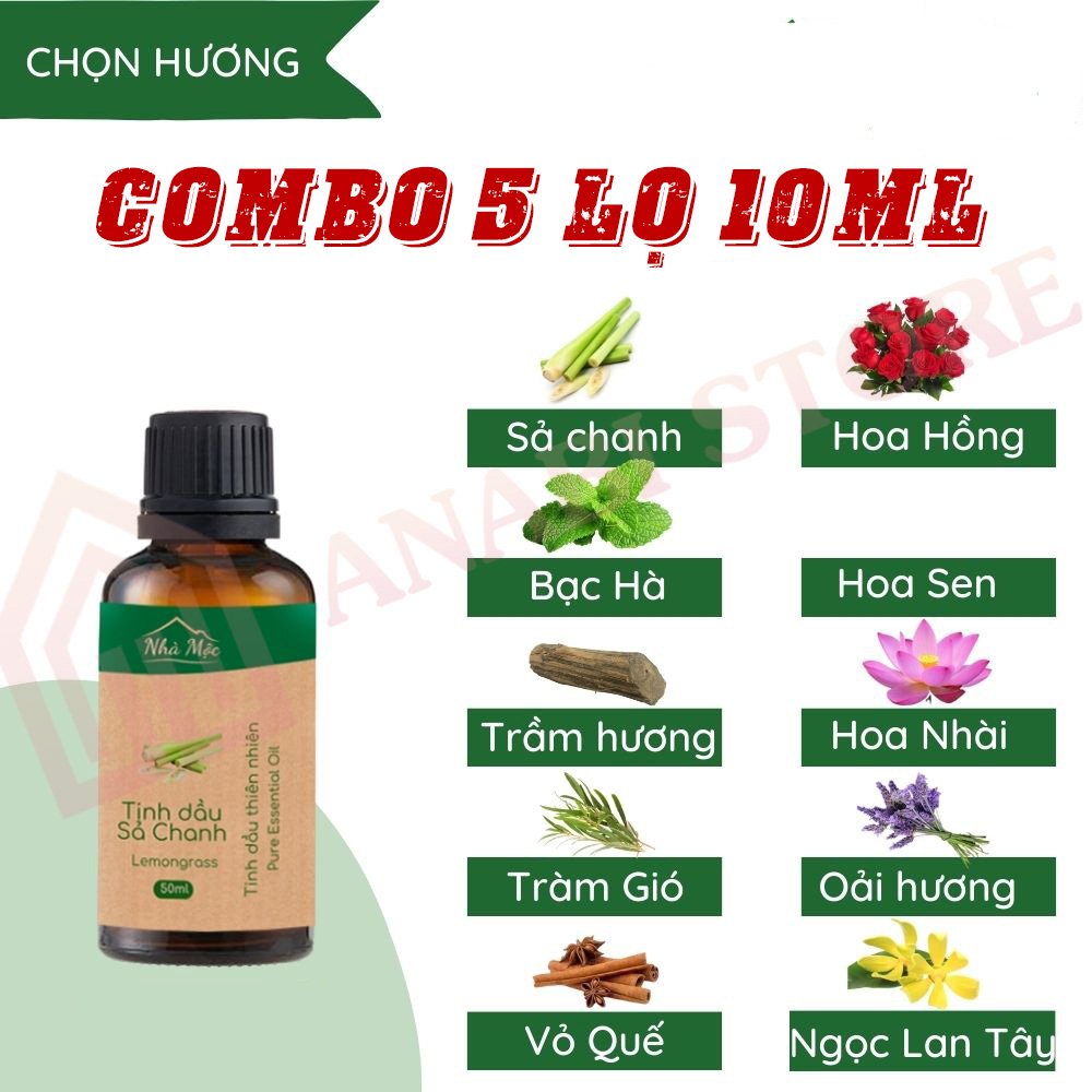 Tinh Dầu Nguyên Chất Tự Nhiên Lọ 10ml TDTN