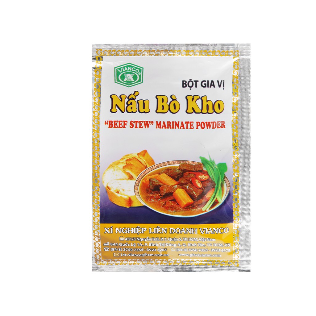 Bột gia vị nấu bò kho Vianco (ướp 1kg thịt)