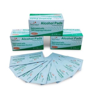 Hộp 100 miếng Bông tẩm cồn Greetmed Gạc tẩm cồn sát trùng vết thương