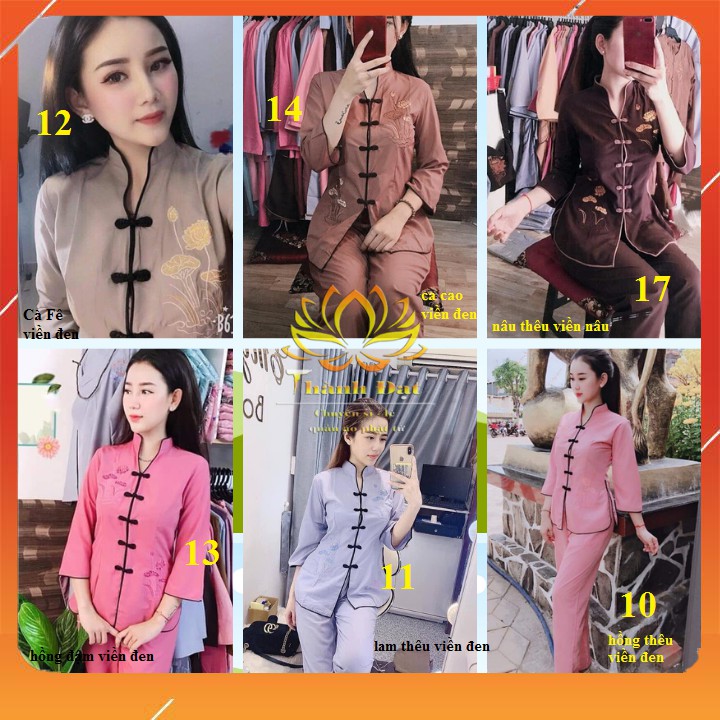 Bộ Đi Chùa,Đồ Lam Đi Chùa Cổ Tàu Thêu Sen,Chất Kate Loại 1 Dày Dặn Thấm Hút Mồ Hôi, Mặc Cực Thoáng Mát Thoải Mái | BigBuy360 - bigbuy360.vn