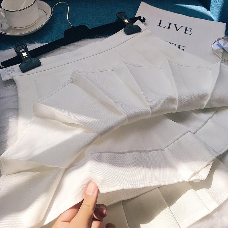Chân váy chữ A ngắn lưng cao xếp ly thời trang xinh xắn
