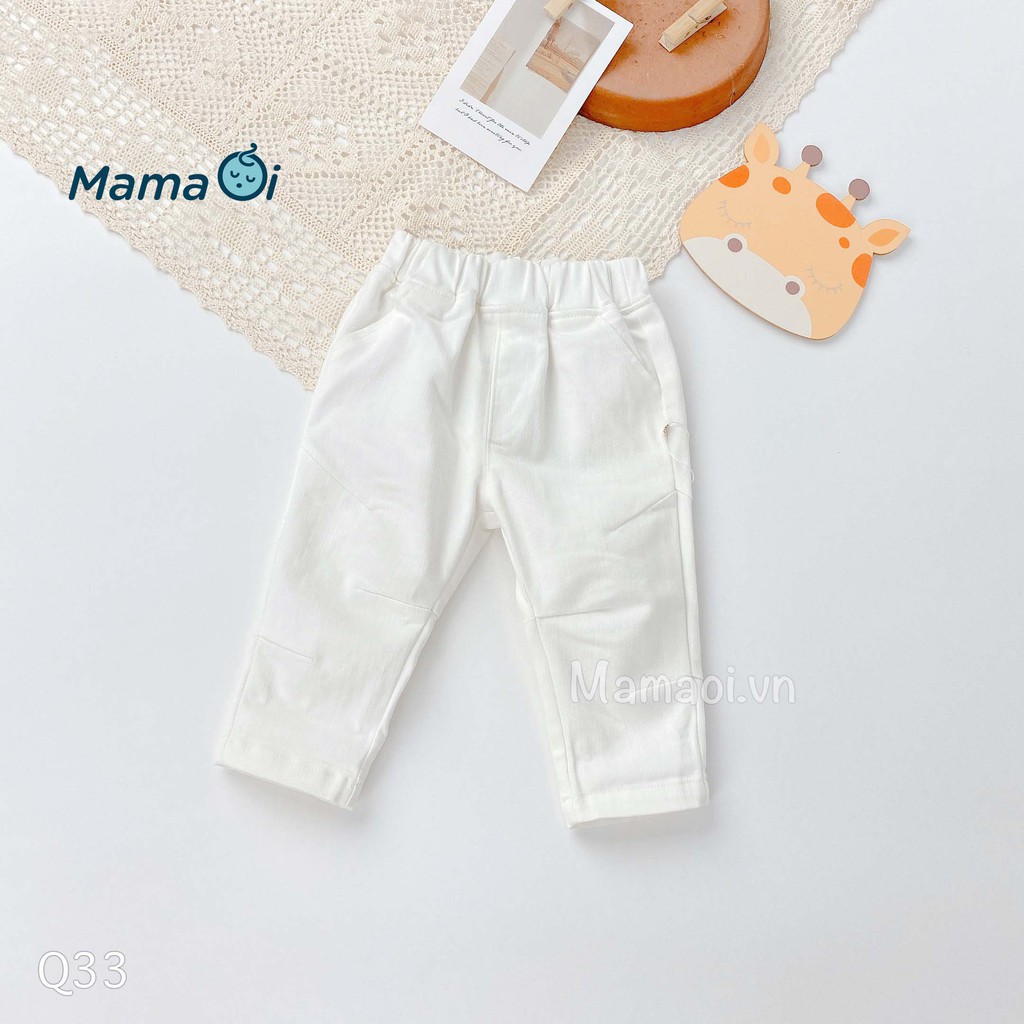 Quần kaki bé trai quần dài cho bé hai màu trắng đen vải mềm lưng thun bé từ  0-3 tuổi của Mama Ơi - Thời trang cho bé