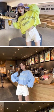 Áo croptop in chữ 2 màu pastel ảnh thật clip cotton