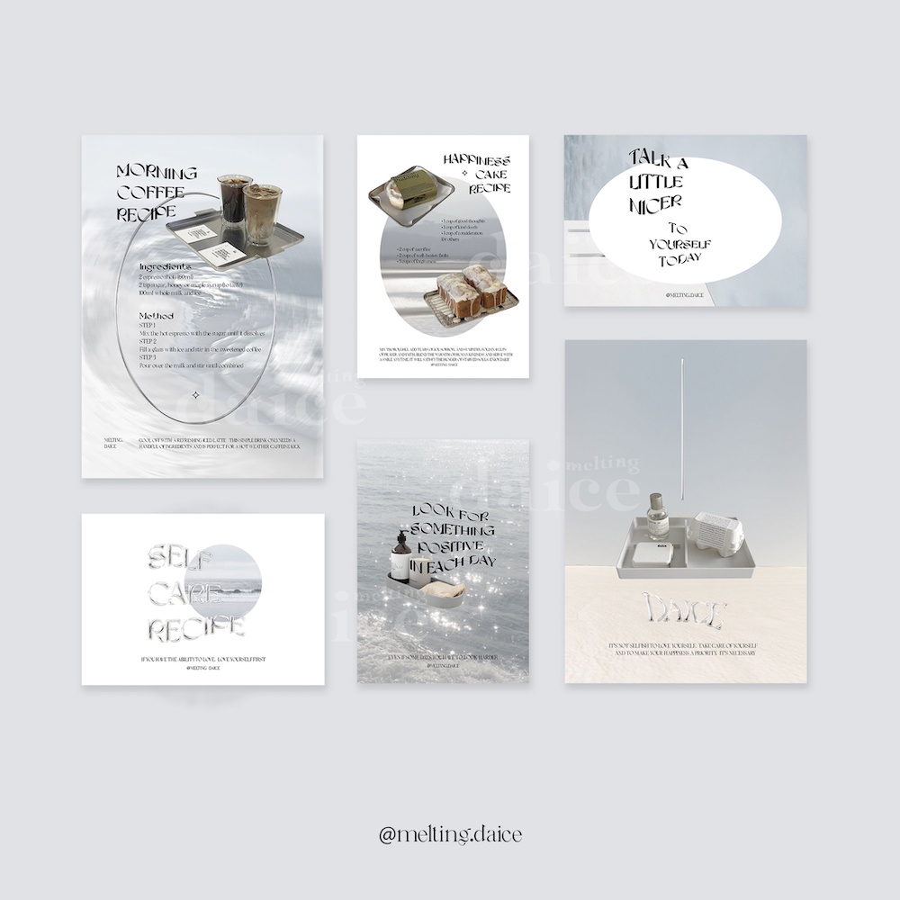 Daice || ‘𝘀𝗲𝗹𝗳-𝗰𝗮𝗿𝗲 𝗿𝗲𝗰𝗶𝗽𝗲’ combo set - set postcard và sticker trang trí