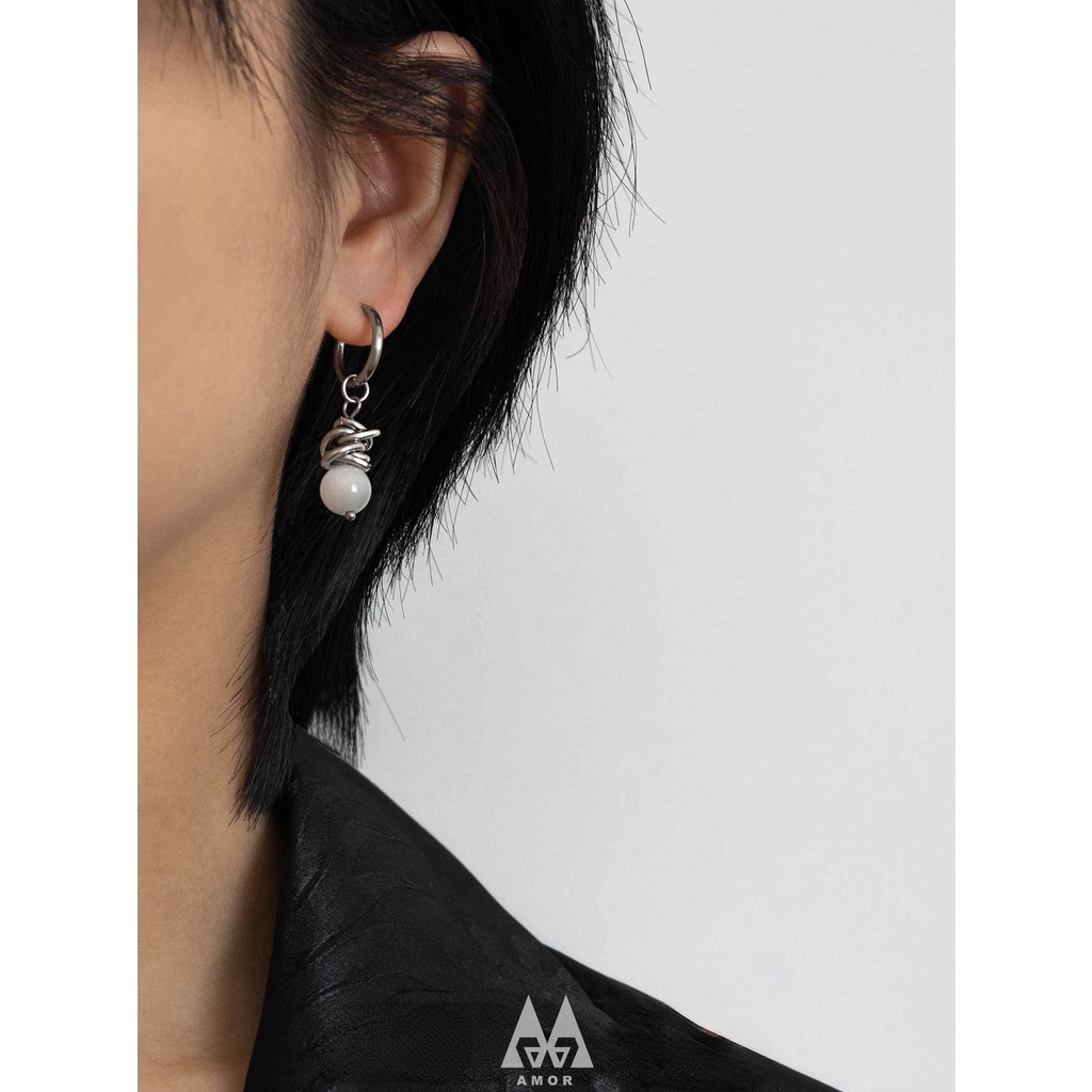Khuyên Tai unisex Đính Đá Mắt Mèo Trung Quốc Truyền Thống Thời Trang Độc Đáo