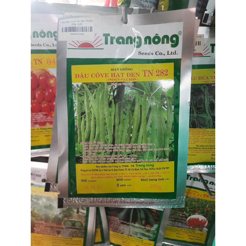 Hạt giống đậu cove hạt đen Tn282 Trang Nông 20gr/100gr