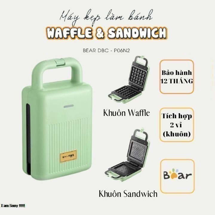 Máy Nướng Bánh Mì, Bánh Waffle Làm Bữa Sáng Đa Năng Dễ Sử Dụng