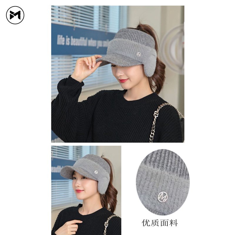 Mũ Len Hở Chóp Giữ Ấm Tai Thời Trang Thu Đông Phong Cách Hàn Quốc Cho Bé Trai